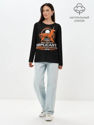 Лонгслив женский. Хлопок / Бегущий по лезвию