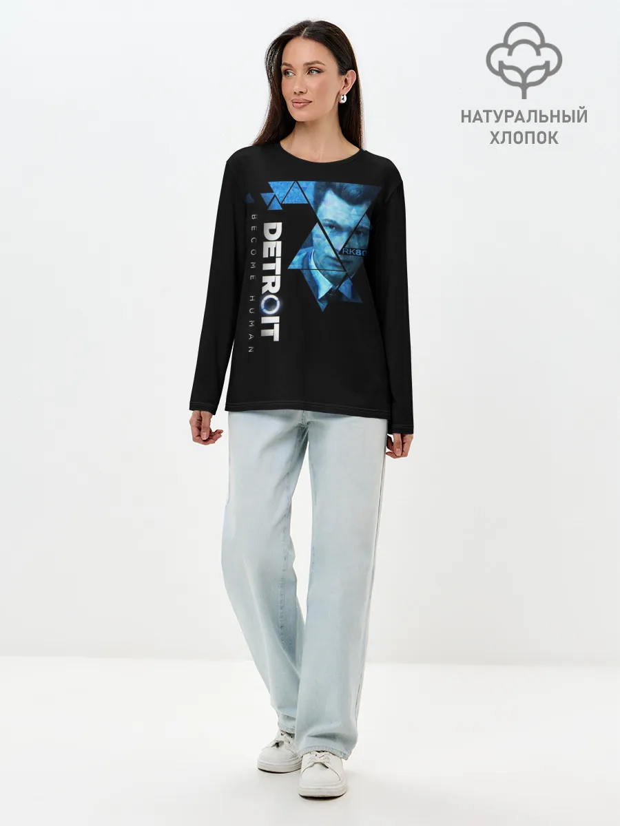 Лонгслив женский. Хлопок / Detroit become human