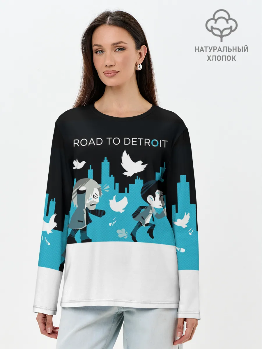 Лонгслив женский. Хлопок / ROAD TO DETROIT