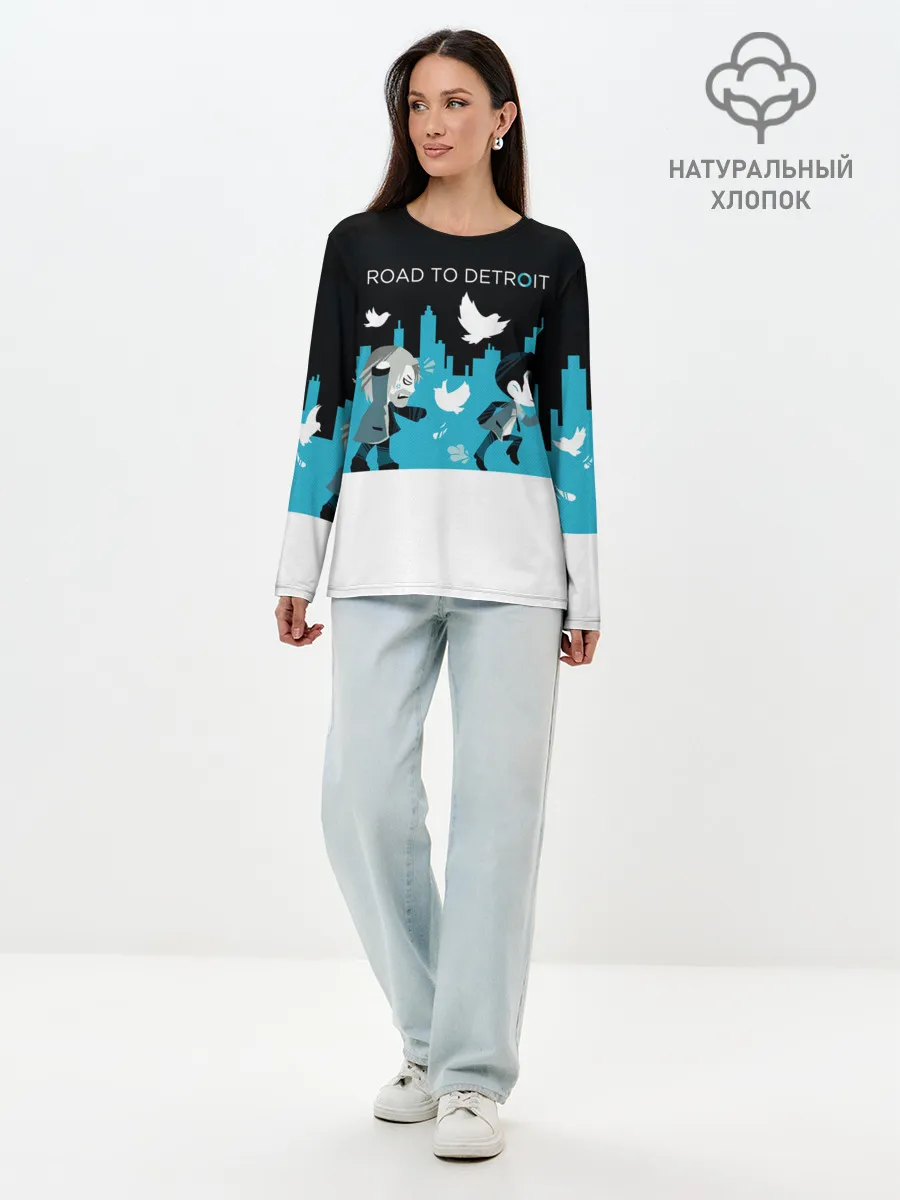 Лонгслив женский. Хлопок / ROAD TO DETROIT