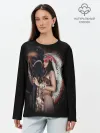 Лонгслив женский. Хлопок / Девушка с лошадью