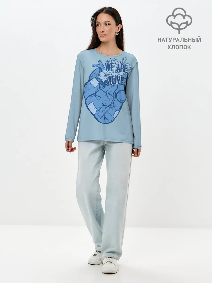 Лонгслив женский. Хлопок / WE ARE ALIVE