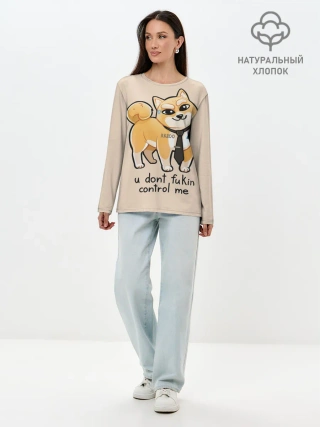 Лонгслив женский. Хлопок / FUKIN CONTROL