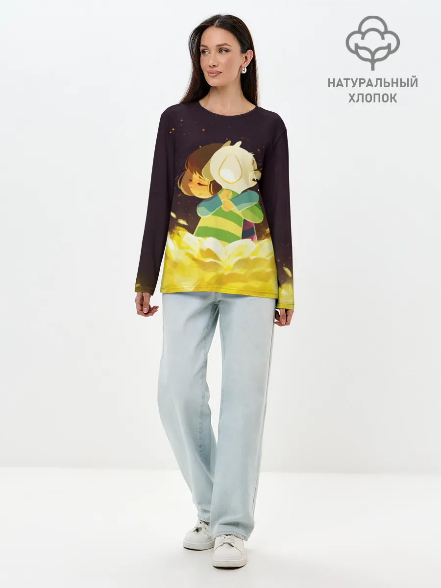 Лонгслив женский. Хлопок / Фриск и Азриэль - UNDERTALE