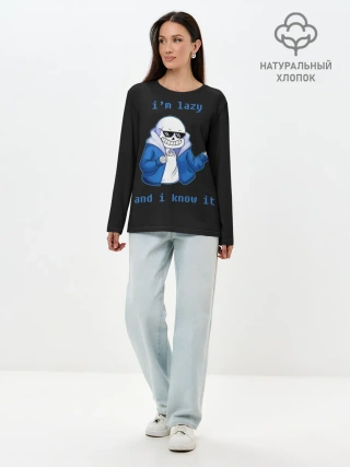 Лонгслив женский. Хлопок / Undertale