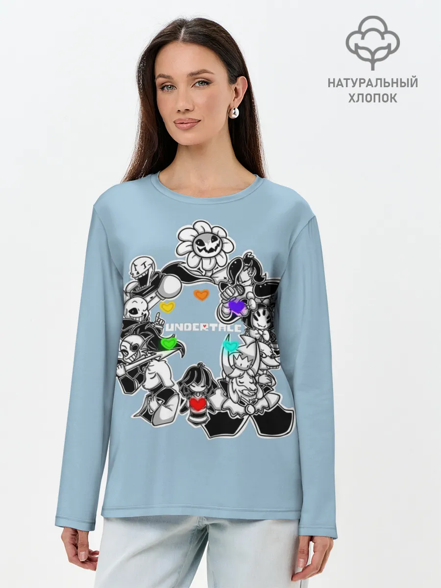 Лонгслив женский. Хлопок / Undertale