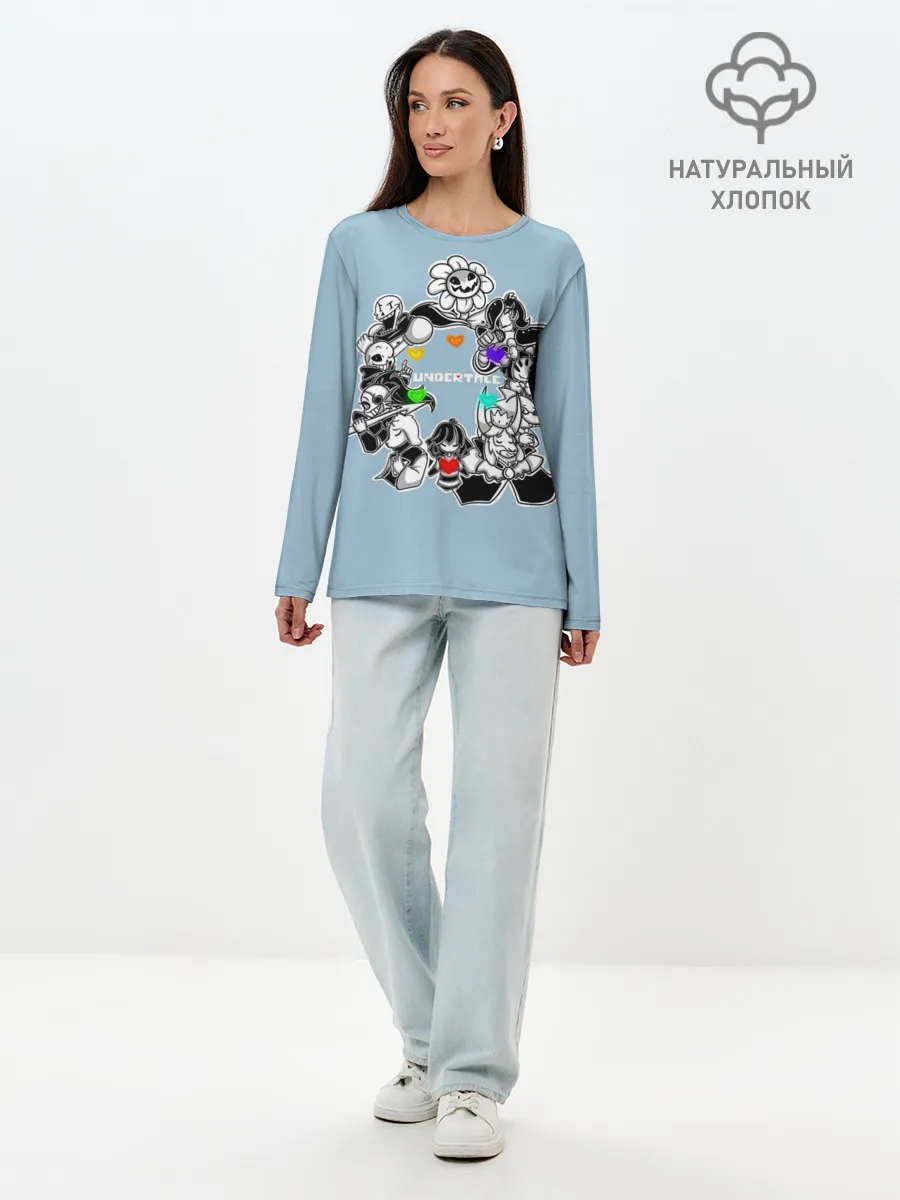 Лонгслив женский. Хлопок / Undertale