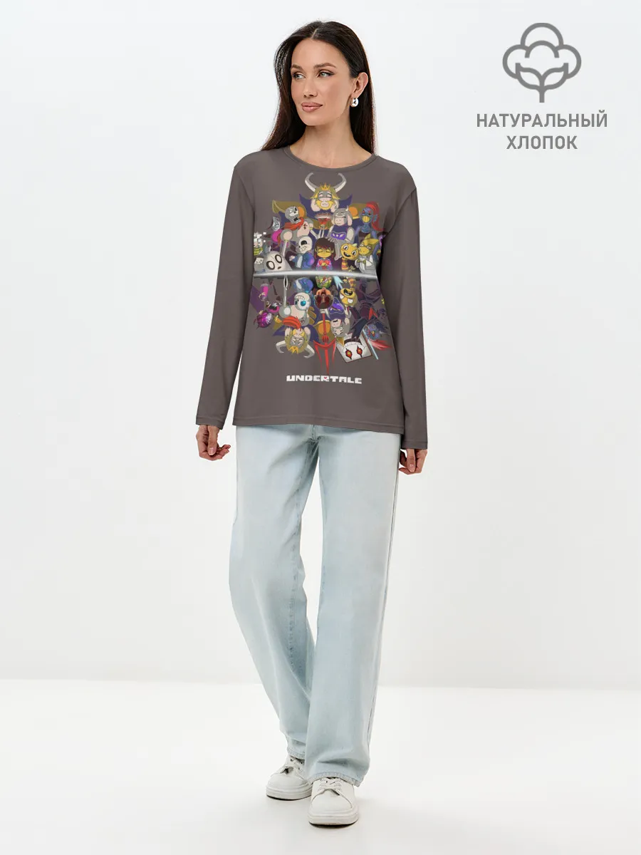 Лонгслив женский. Хлопок / Undertale