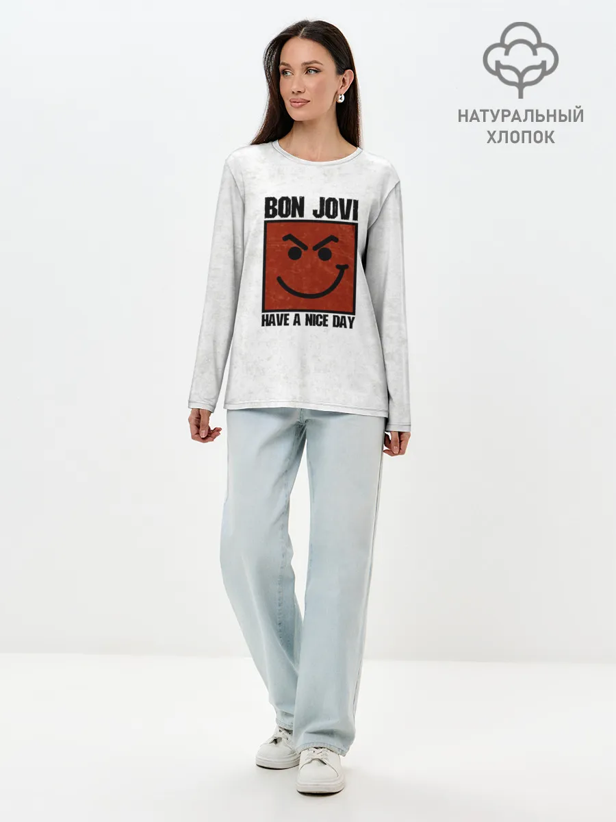 Лонгслив женский. Хлопок / Have a nice day