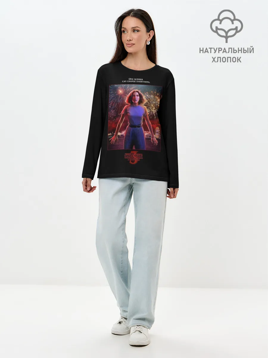 Лонгслив женский. Хлопок / Eleven Stranger Things 3