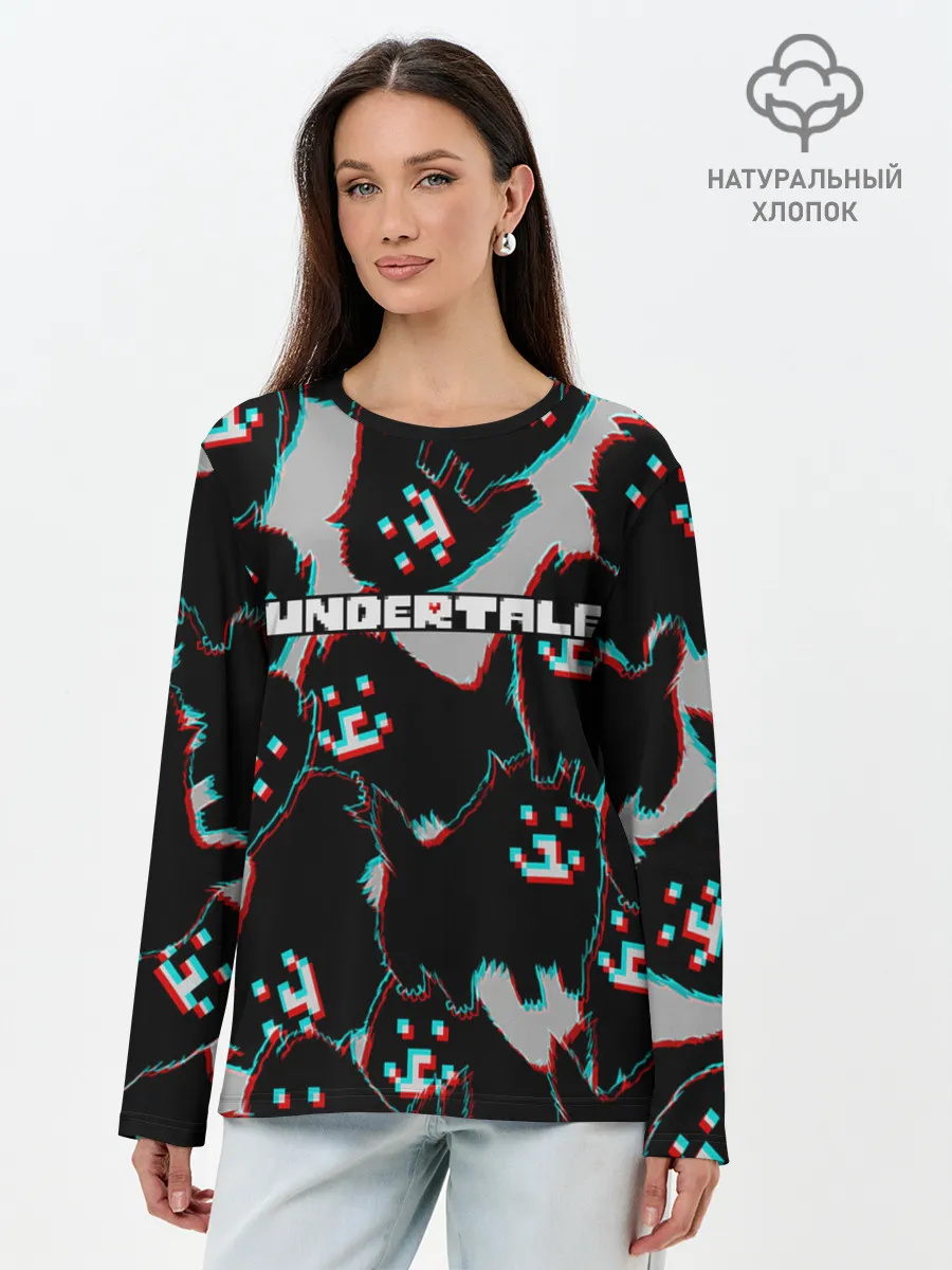 Лонгслив женский. Хлопок / Undertale