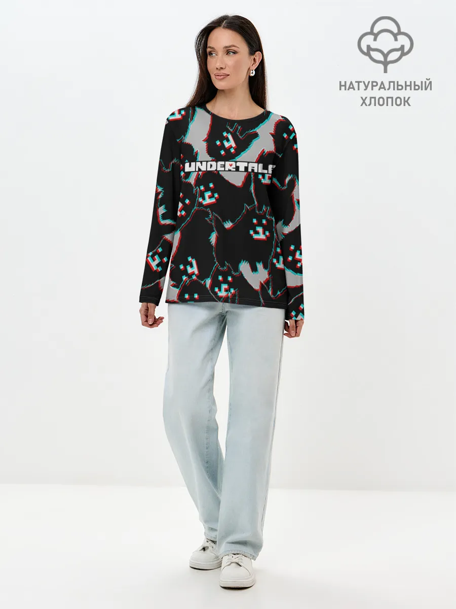 Лонгслив женский. Хлопок / Undertale