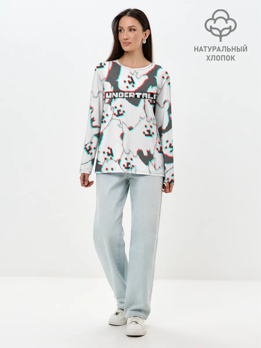 Лонгслив женский. Хлопок / Undertale