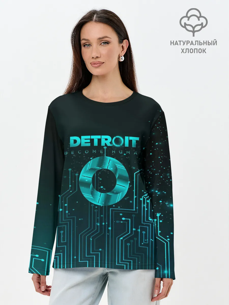 Лонгслив женский. Хлопок / Detroit: Вecome Human