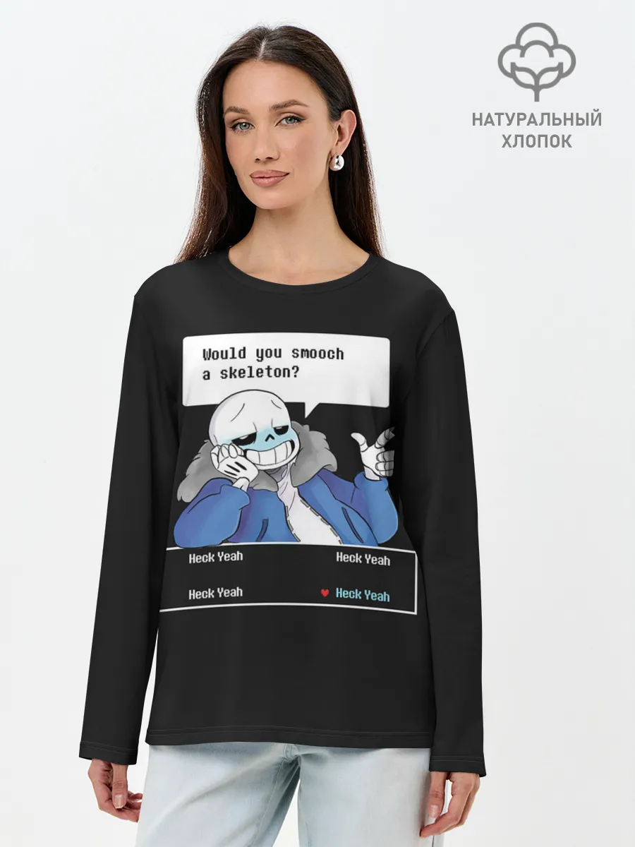 Лонгслив женский. Хлопок / Undertale