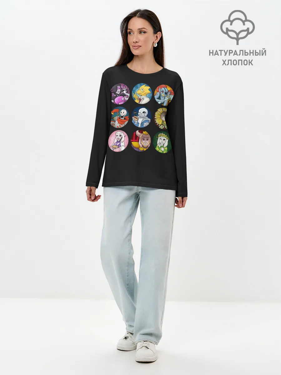 Лонгслив женский. Хлопок / Undertale