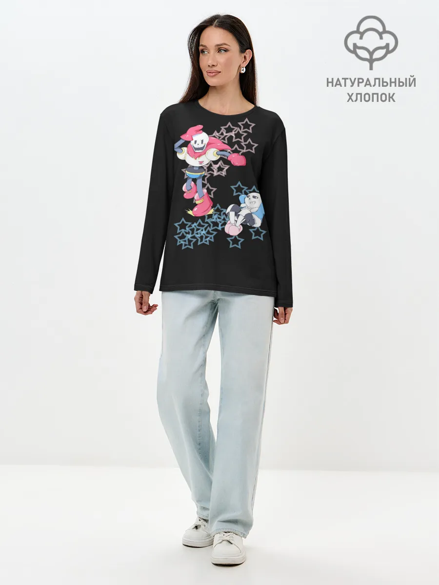 Лонгслив женский. Хлопок / Undertale