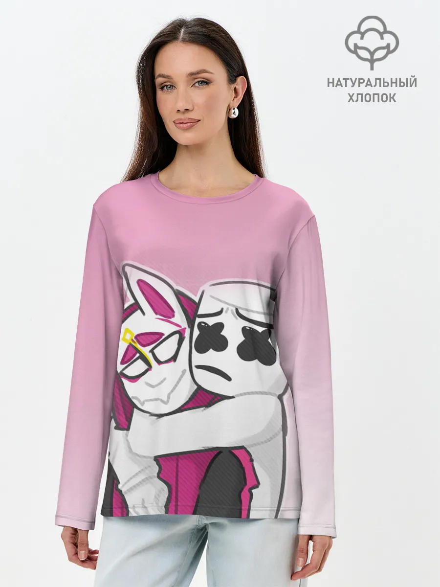 Лонгслив женский. Хлопок / Fortnite Marshmello