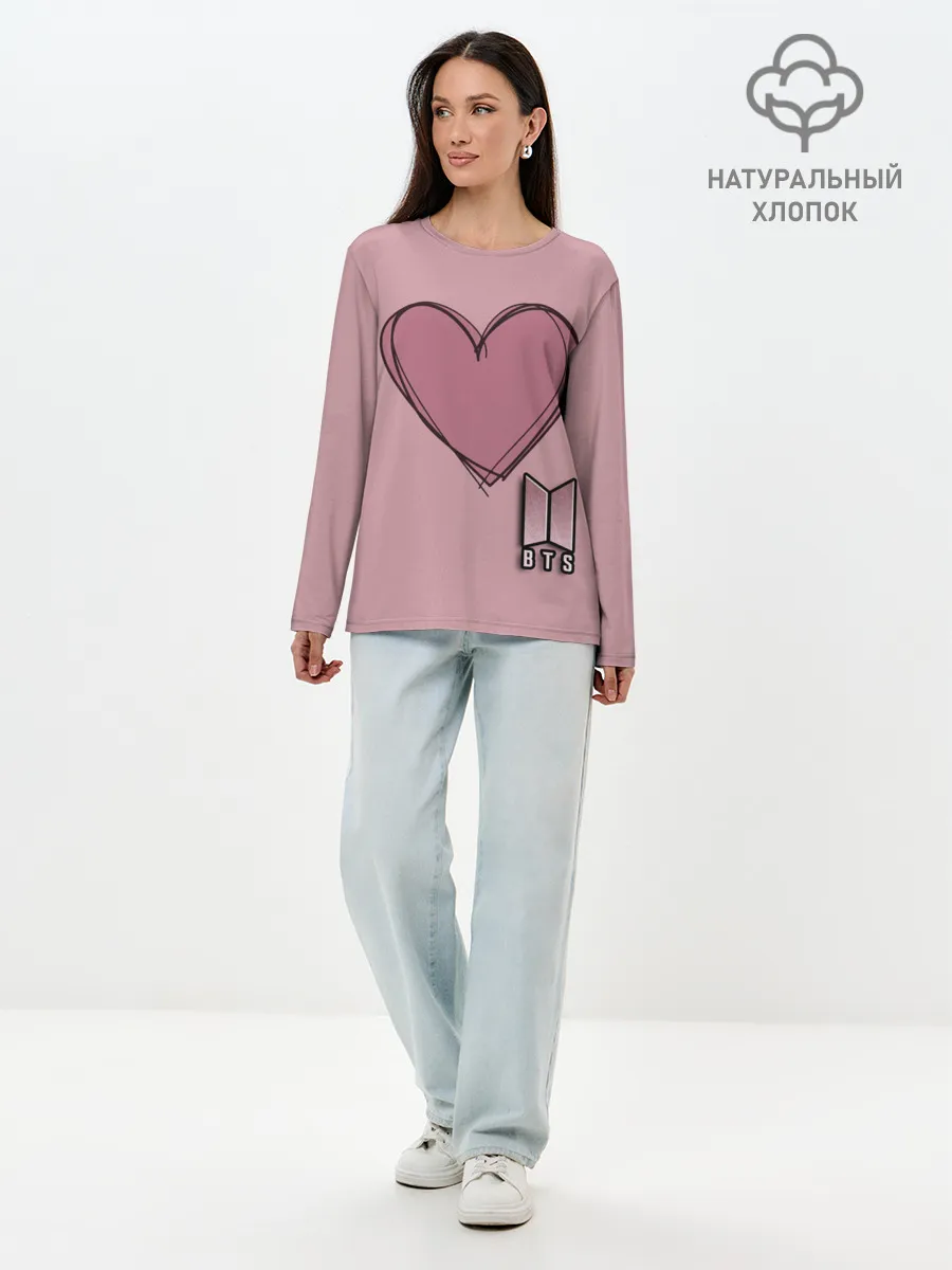 Лонгслив женский. Хлопок / BTS