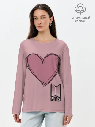 Лонгслив женский. Хлопок / BTS