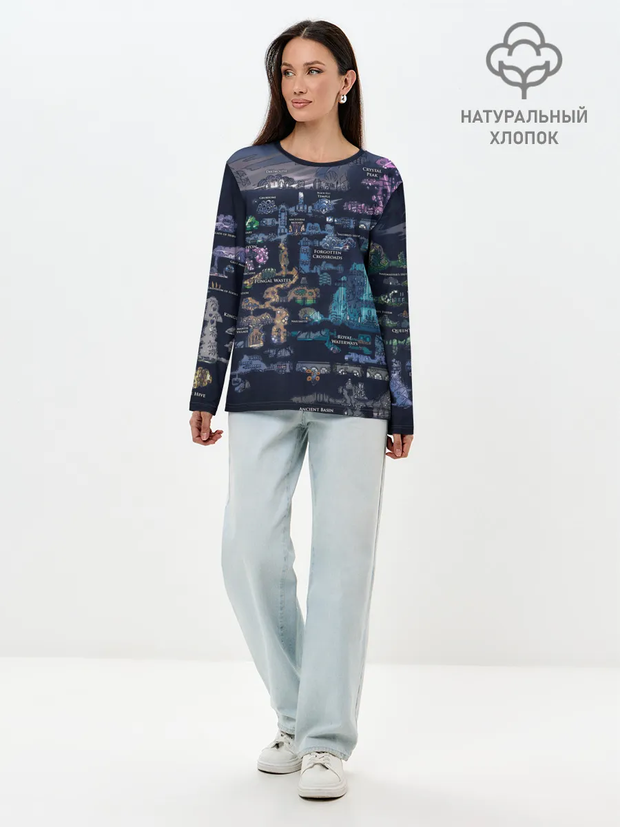 Лонгслив женский. Хлопок / HOLLOW KNIGHT WORLD