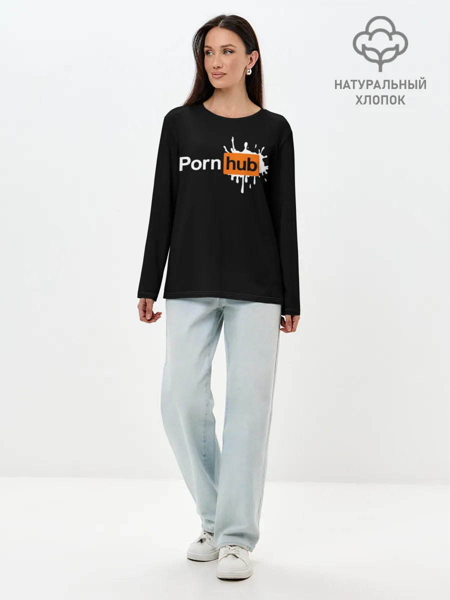 Лонгслив женский. Хлопок / PORN HUB