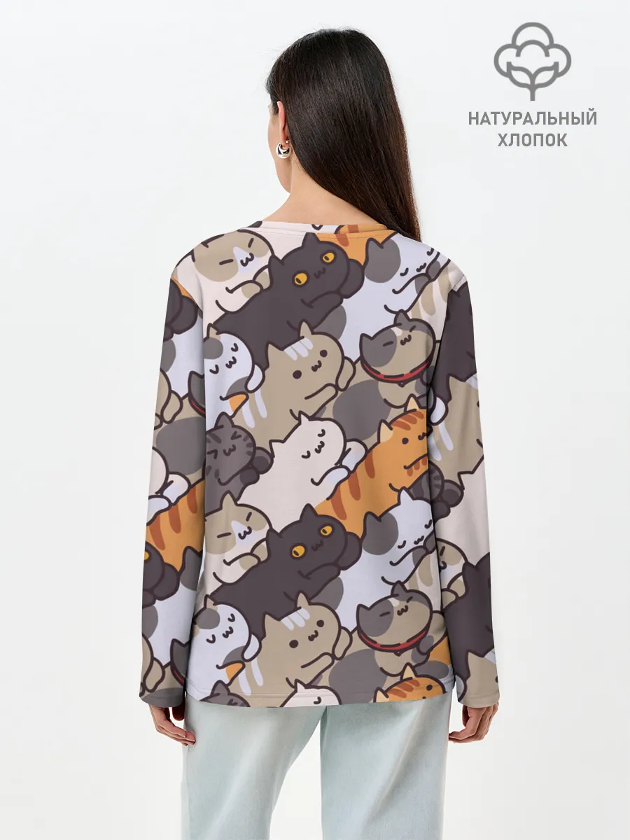 Лонгслив женский. Хлопок / Котомания