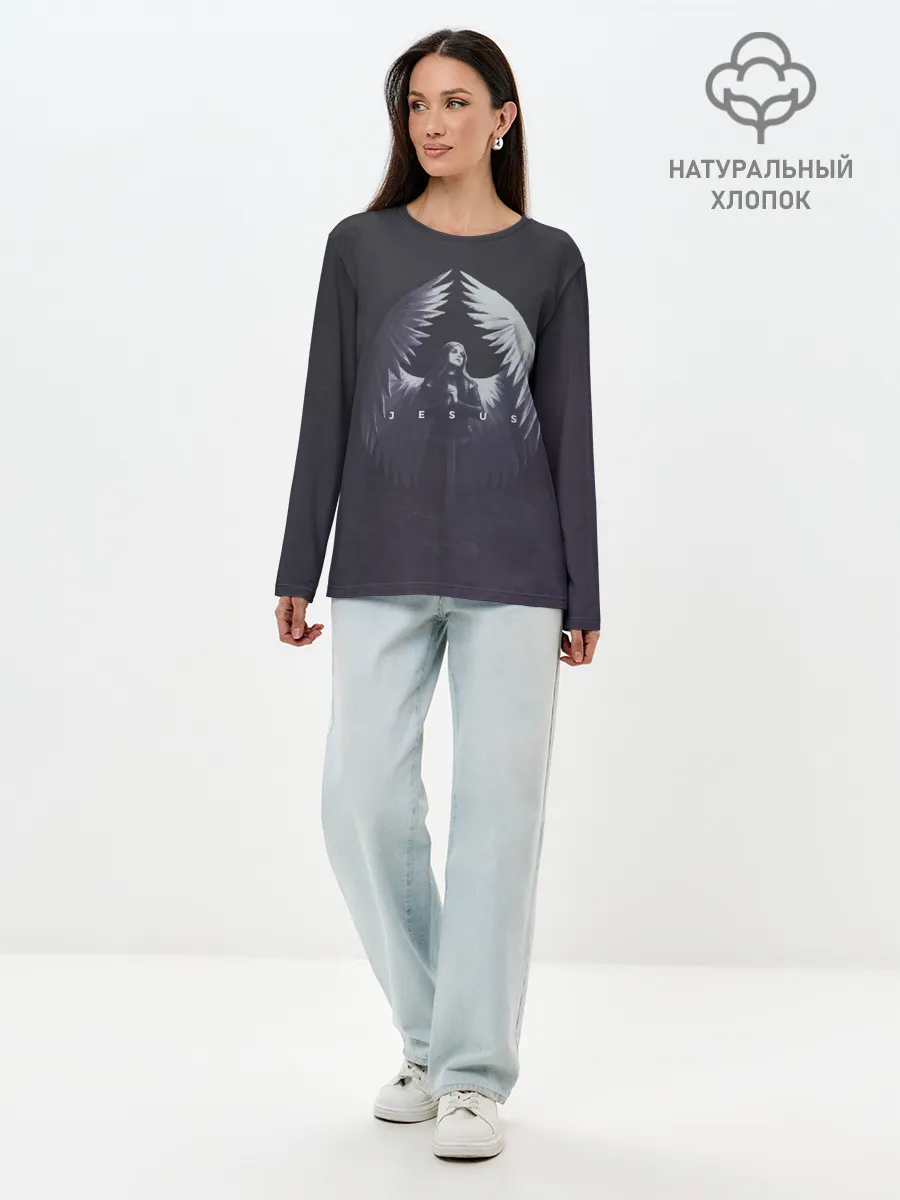 Лонгслив женский. Хлопок / ДЖИЗУС - JESUS2