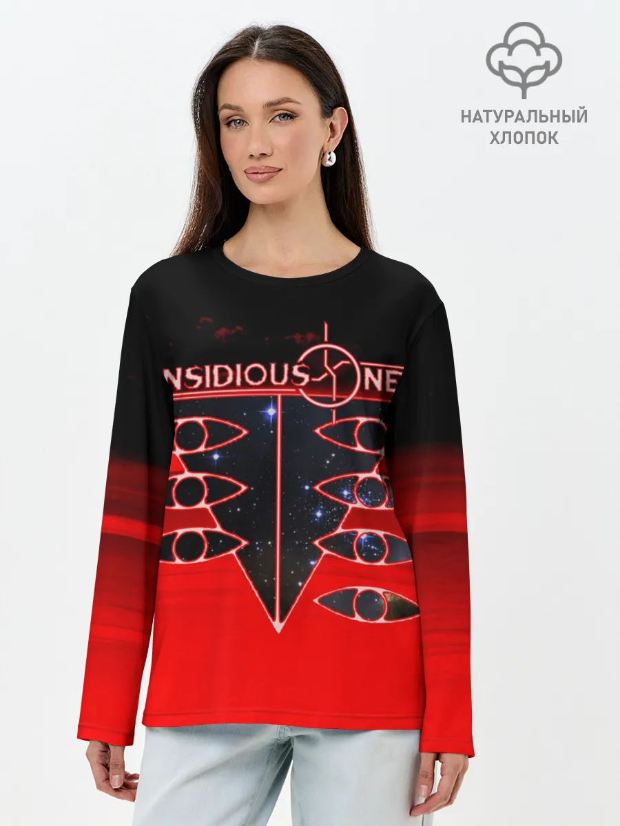 Лонгслив женский. Хлопок / Красный океан