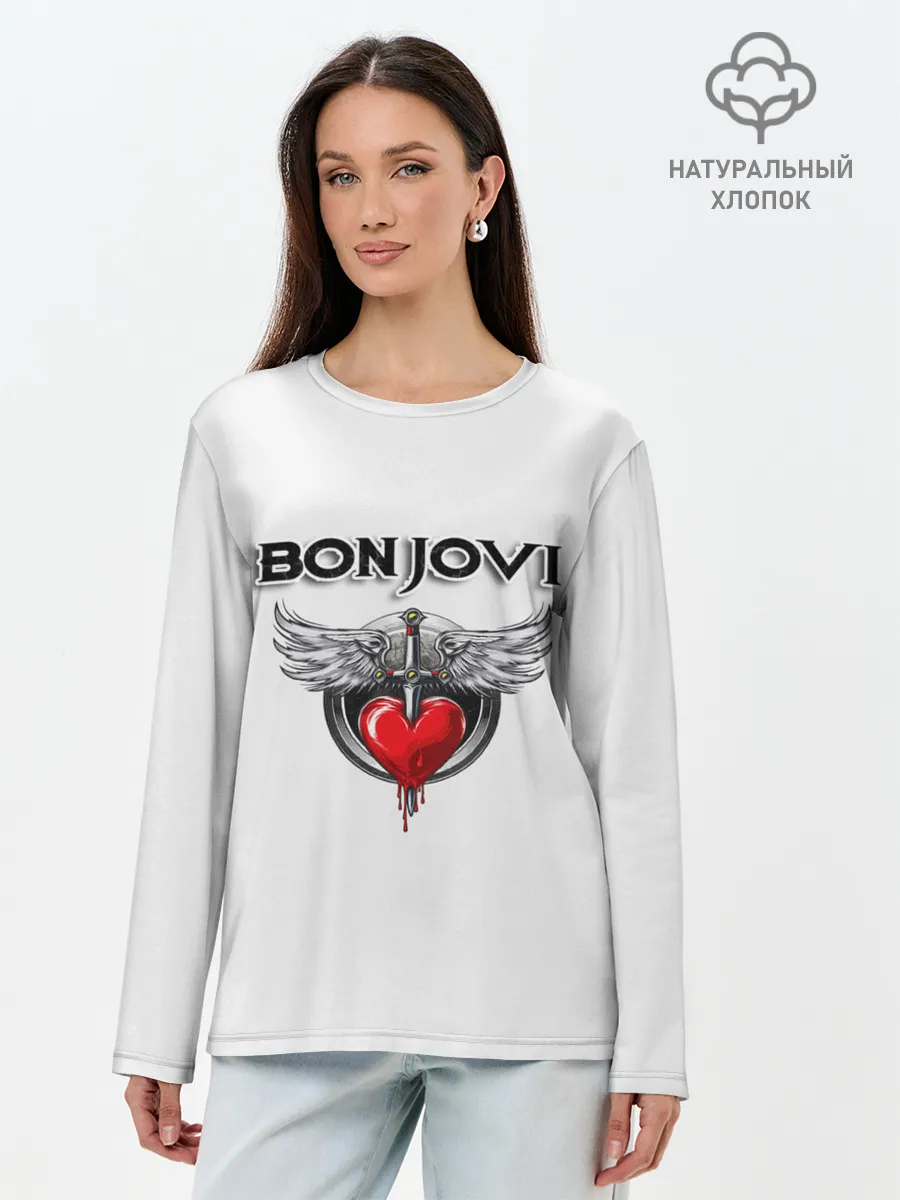Лонгслив женский. Хлопок / Bon Jovi