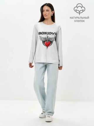 Лонгслив женский. Хлопок / Bon Jovi