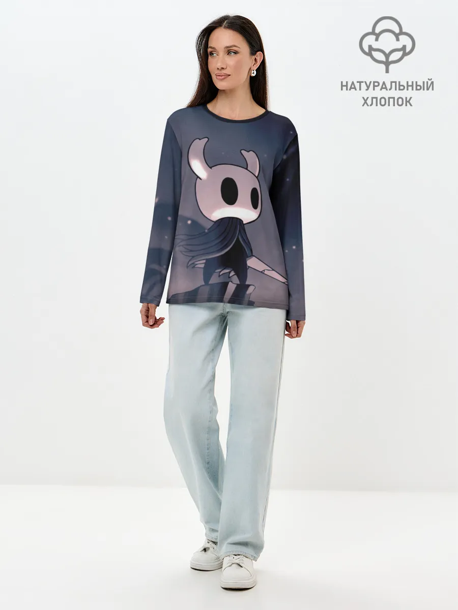 Лонгслив женский. Хлопок / Рыцарь - HOLLOW KNIGHT