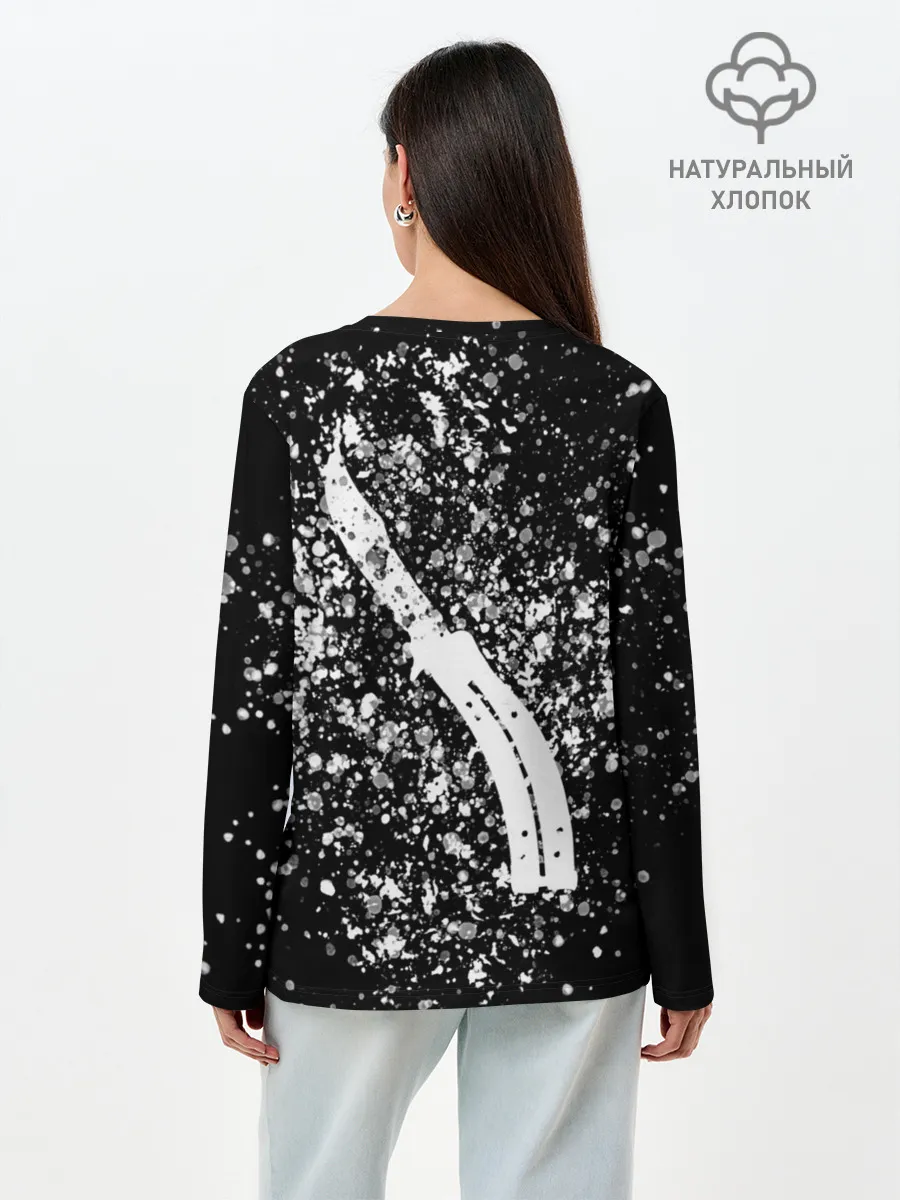 Лонгслив женский. Хлопок / CS GO White Knife