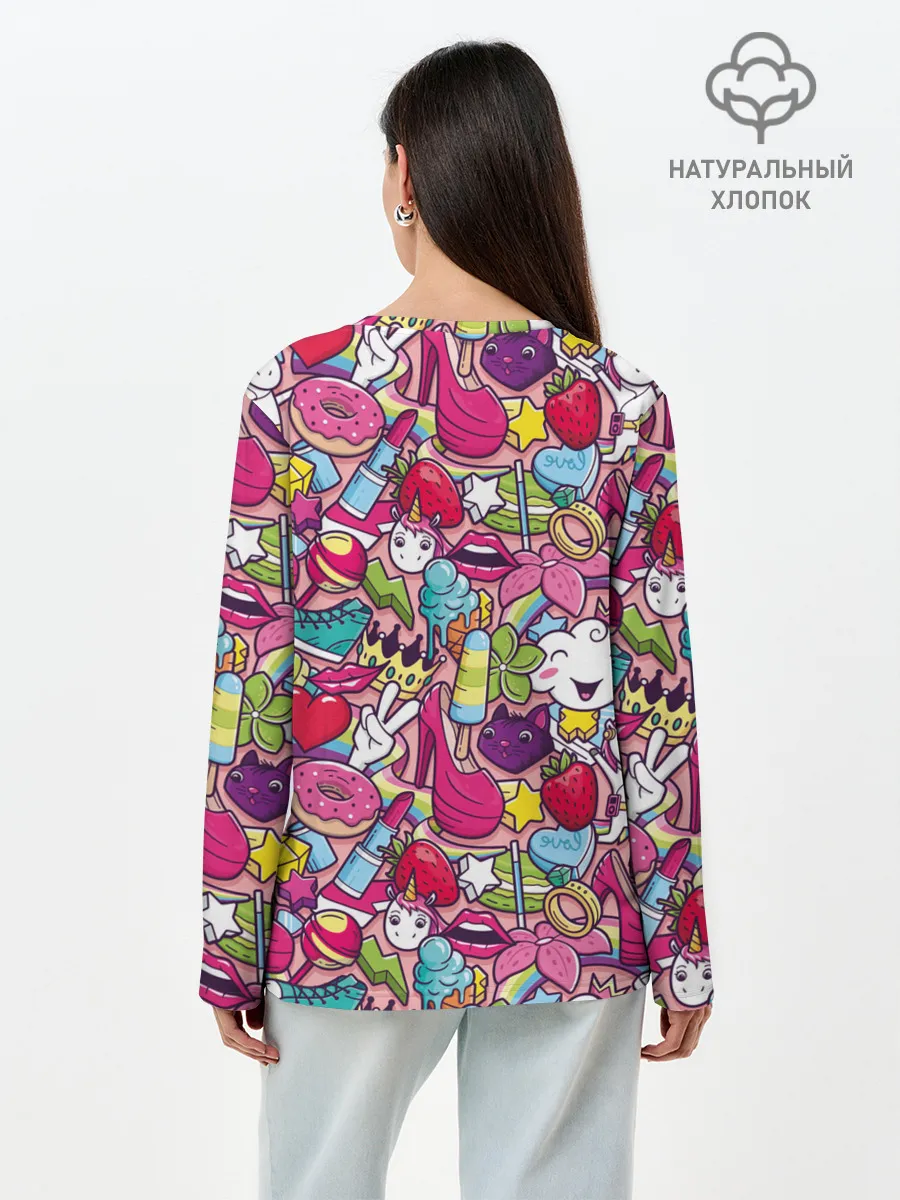 Лонгслив женский. Хлопок / Девчачьи радости