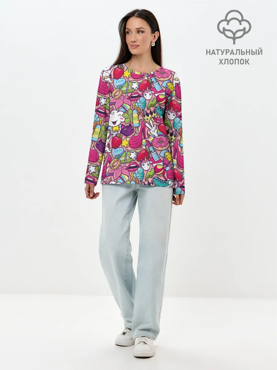Лонгслив женский. Хлопок / Девчачьи радости