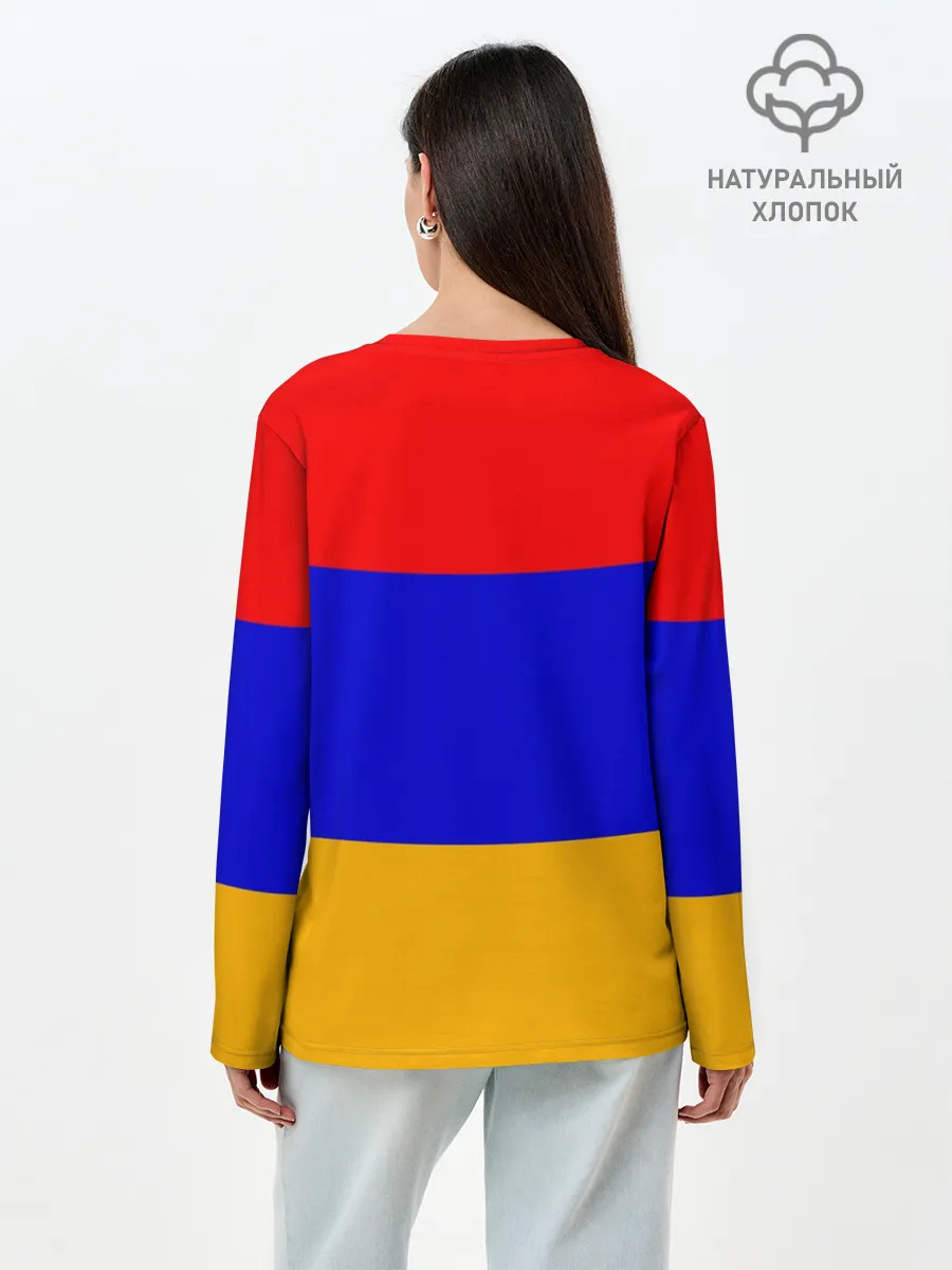 Лонгслив женский. Хлопок / Армения. Флаг.