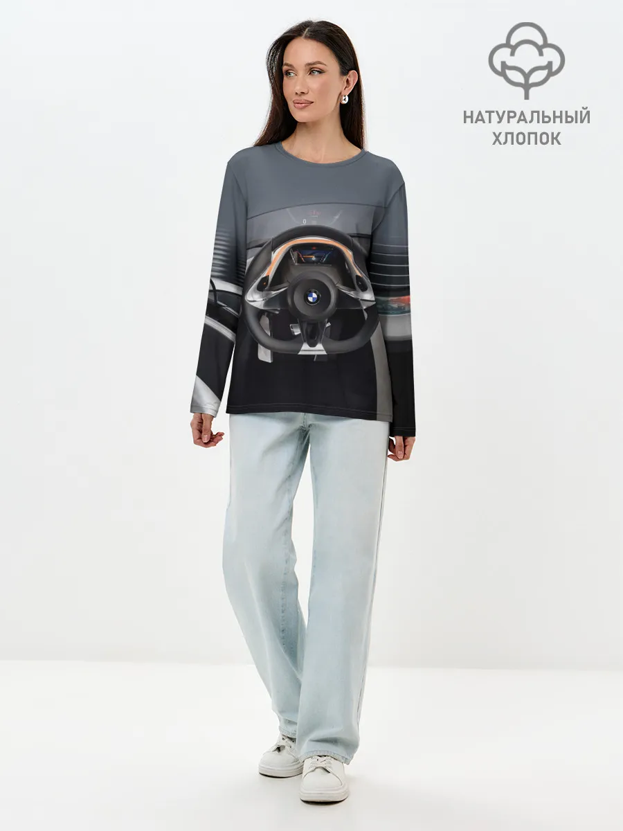 Лонгслив женский. Хлопок / BMW