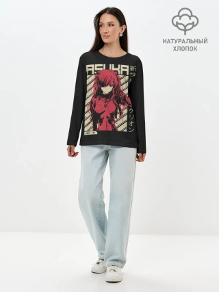 Лонгслив женский. Хлопок / Evangelion Asuka