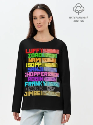 Лонгслив женский. Хлопок / персы One Piece