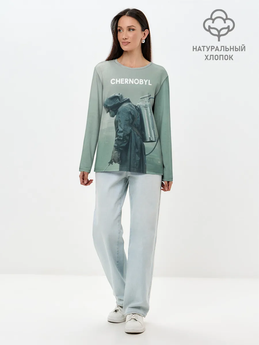 Лонгслив женский. Хлопок / Чернобыль