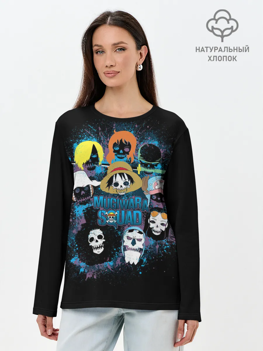 Лонгслив женский. Хлопок / пираты One Piece