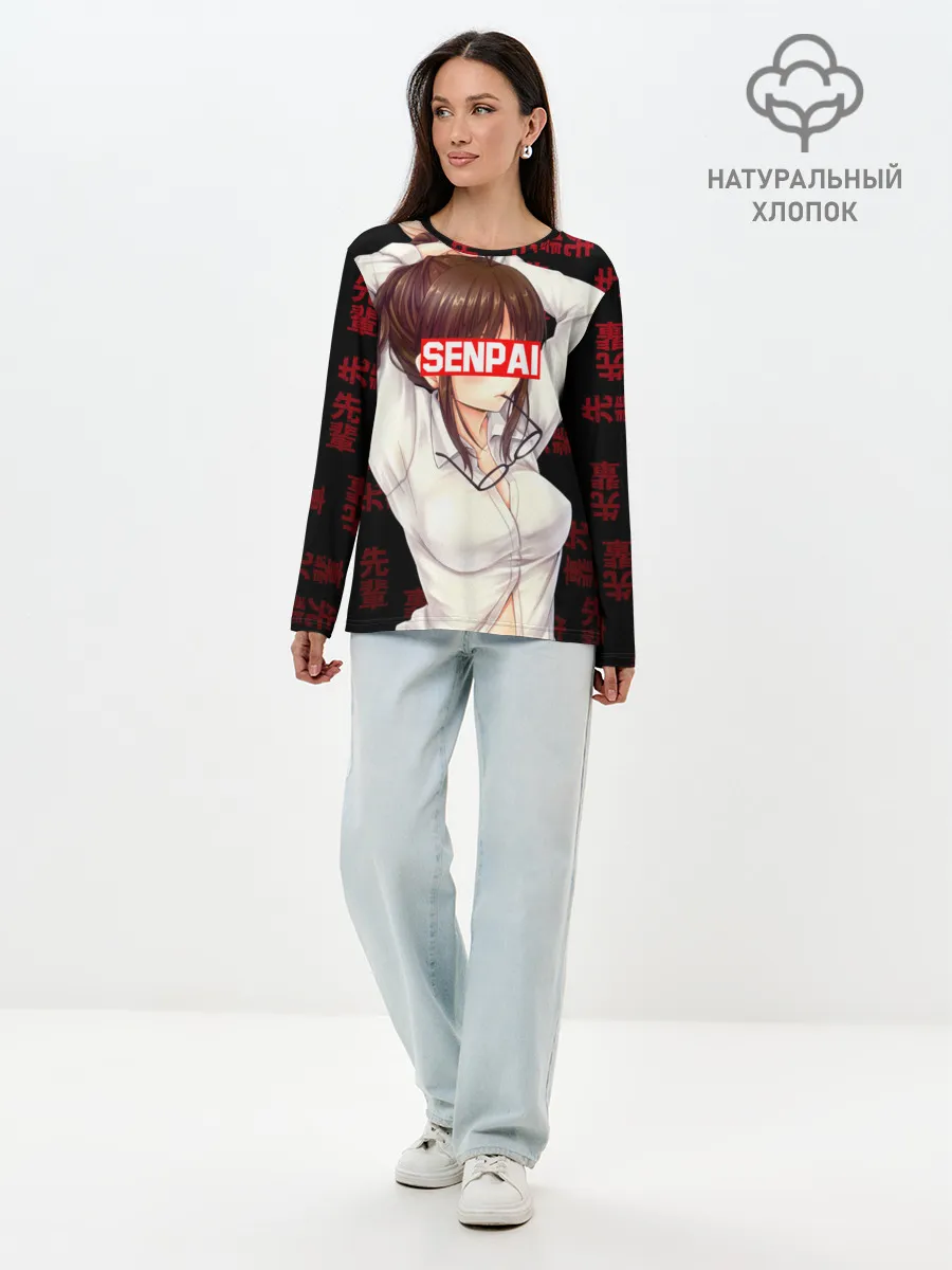 Лонгслив женский. Хлопок / Anime