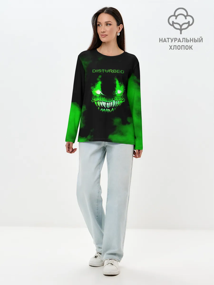 Лонгслив женский. Хлопок / Disturbed