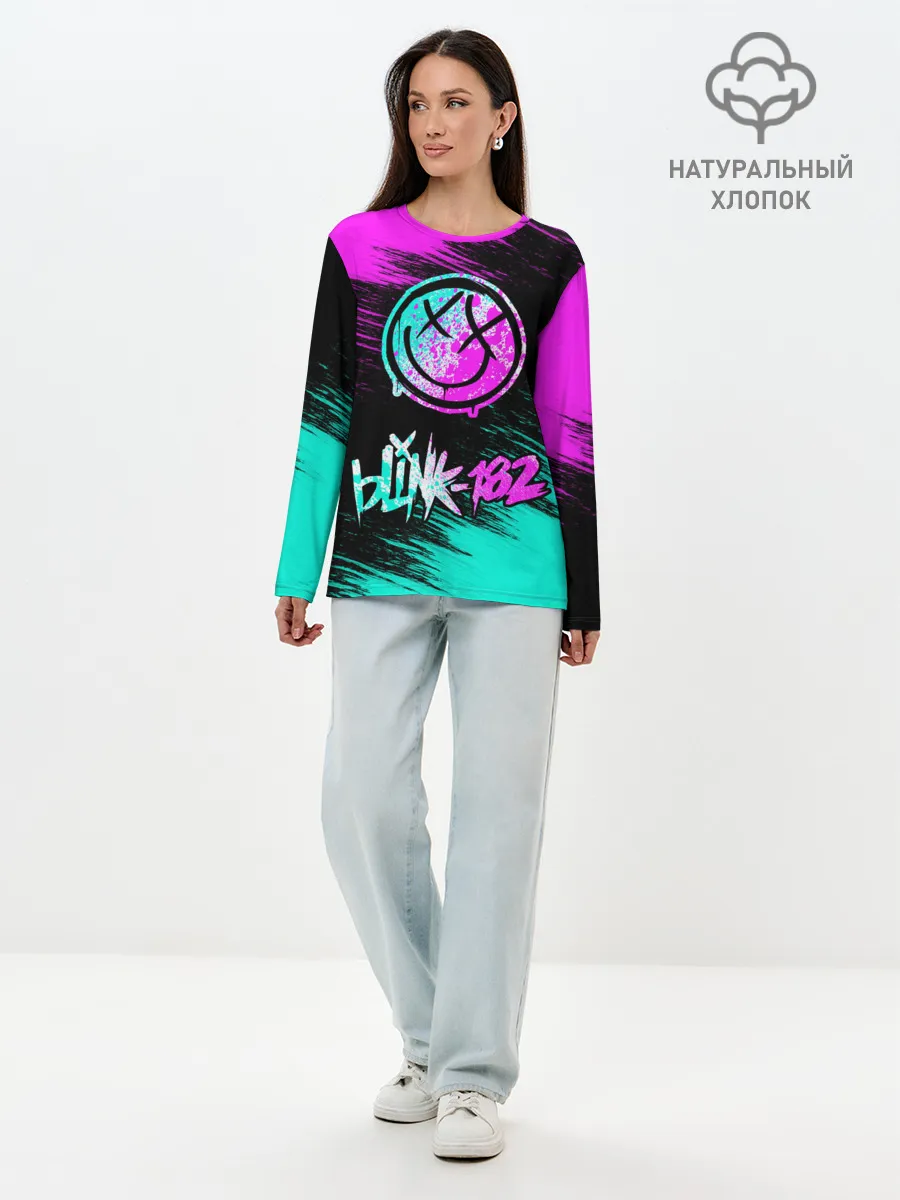 Лонгслив женский. Хлопок / Blink-182