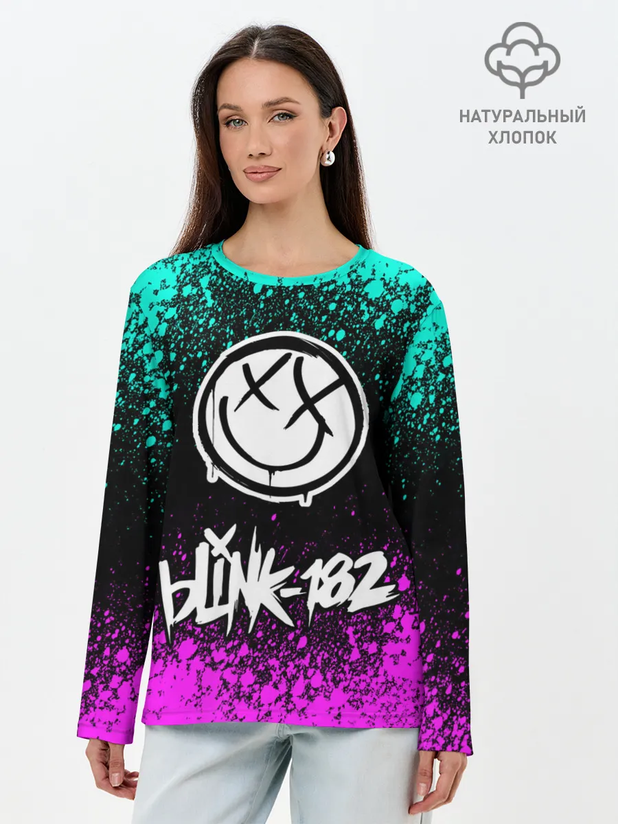 Лонгслив женский. Хлопок / Blink-182