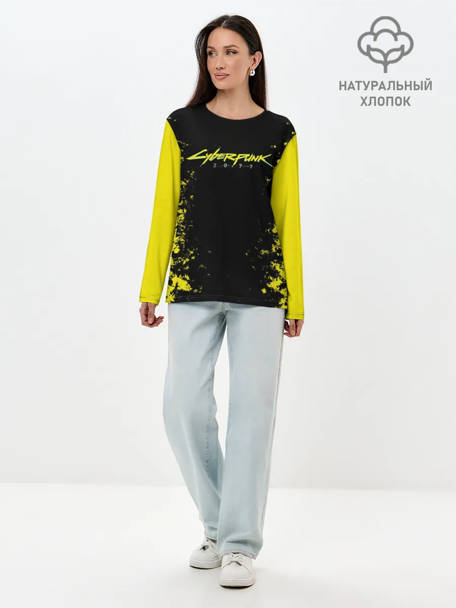 Лонгслив женский. Хлопок / CYBERPUNK 2077