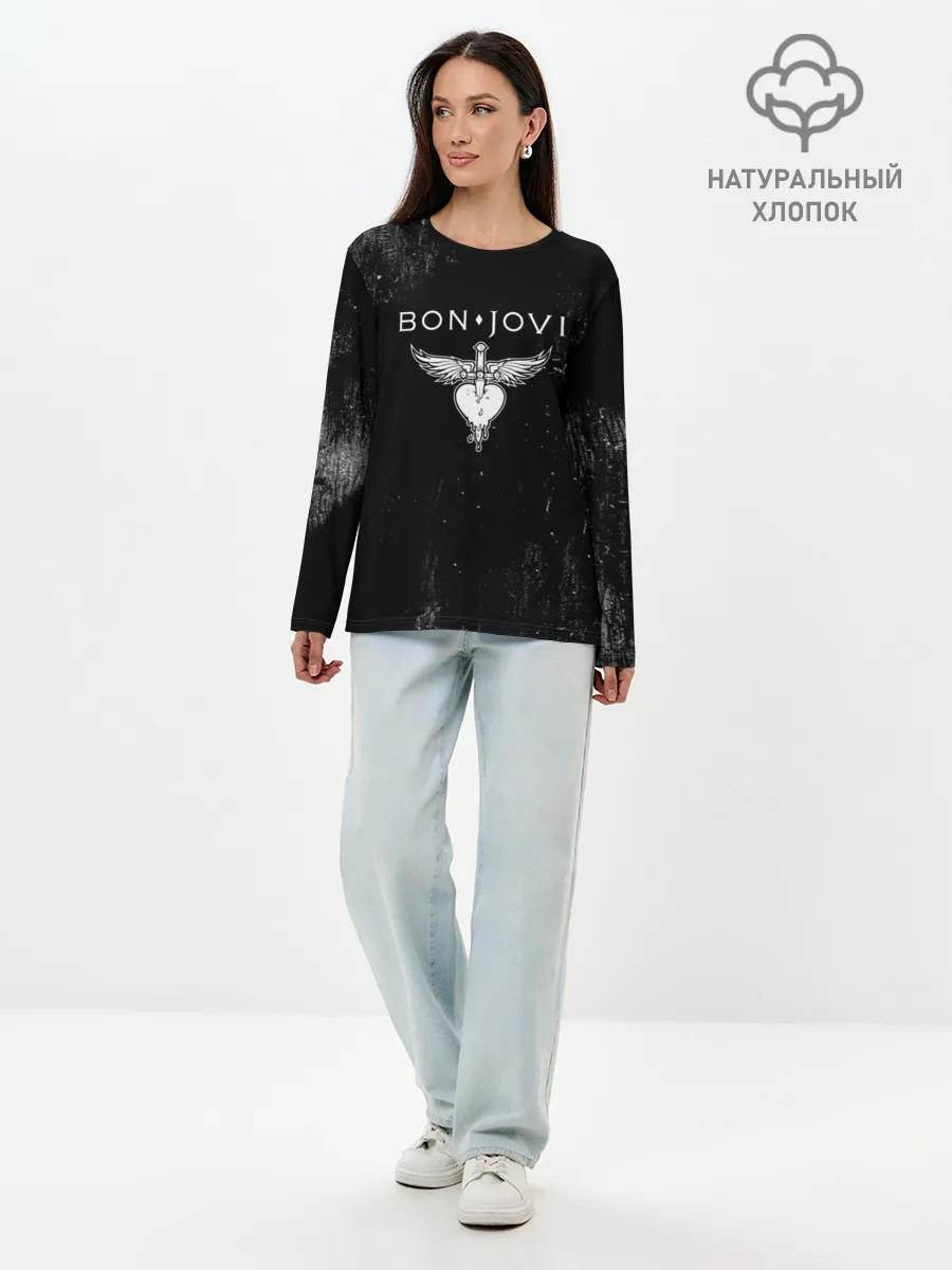 Лонгслив женский. Хлопок / Bon Jovi