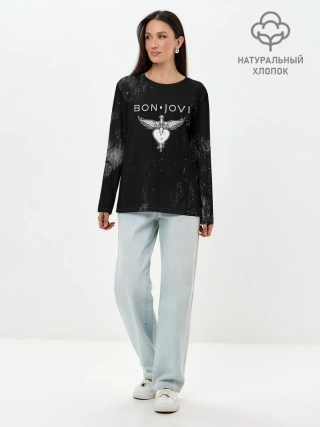 Лонгслив женский. Хлопок / Bon Jovi