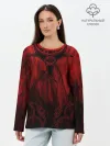 Лонгслив женский. Хлопок / Red-n-black okto