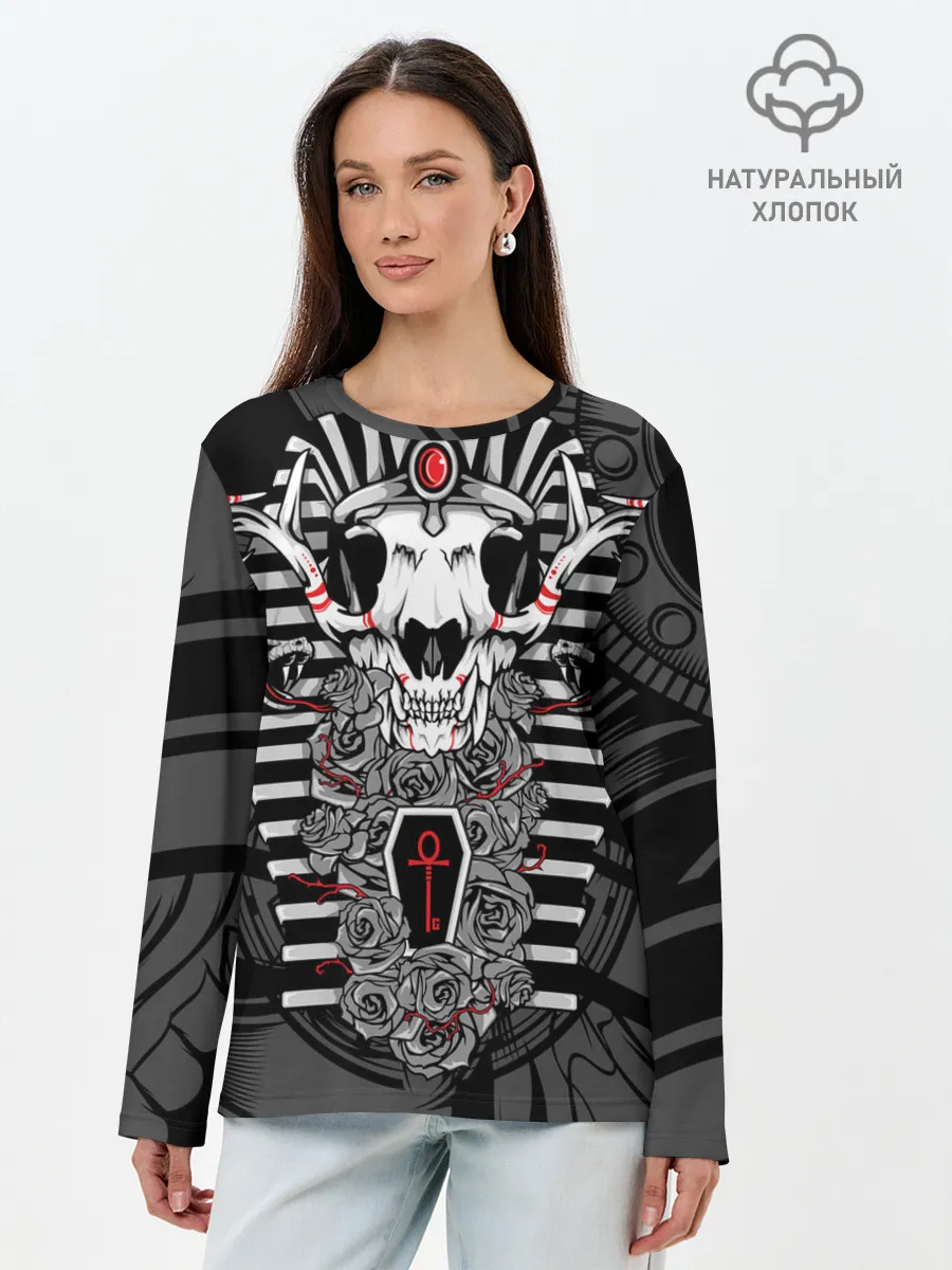 Лонгслив женский. Хлопок / Anubis - dead god